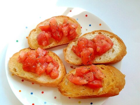 簡単おすすめ 爽やかトマトのブルスケッタ レシピ 作り方 By Happy Kitchen 楽天レシピ